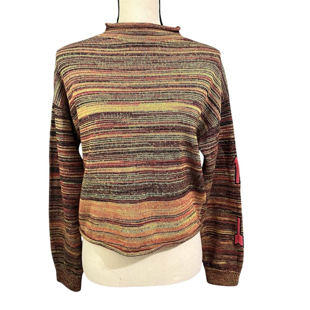 The Upside Women's Multicolor Stripe Rolled Neck Sweater Sz XXS/XS Cozy Soft